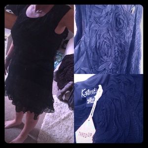 K Studio Collection Black Cocktail Dress Sz 14